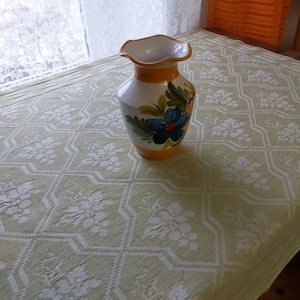 Vintage Schweden Gewebtes Leinen - quadratische Baumwoll-Tischdecke, Küchentischdecke, hellgrüne Tischdecke (A6)