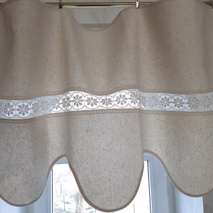Rideau de cantonnière en coton vintage : décoration de cuisine de café (36,6 x 21,6 pouces)