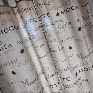Set of 2 vintage cotton cafe curtains, Vintage kitchen curtains, Coffee curtains , Scandinavian vintage textile (A11)