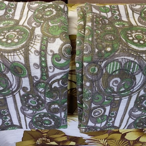 Pair of Large vintage Scandinavian curtains, vintage curtain panels , Boho print curtains, decorative curtains, room curtains (A13)