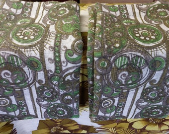 Pair of Large vintage Scandinavian curtains, vintage curtain panels , Boho print curtains, decorative curtains, room curtains (A13)