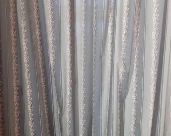 2 Pieces Large Green light green Yellow cotton Print Scandinavian Vintage Night curtains , vintage curtains , Curtains , Curtains panels (5)