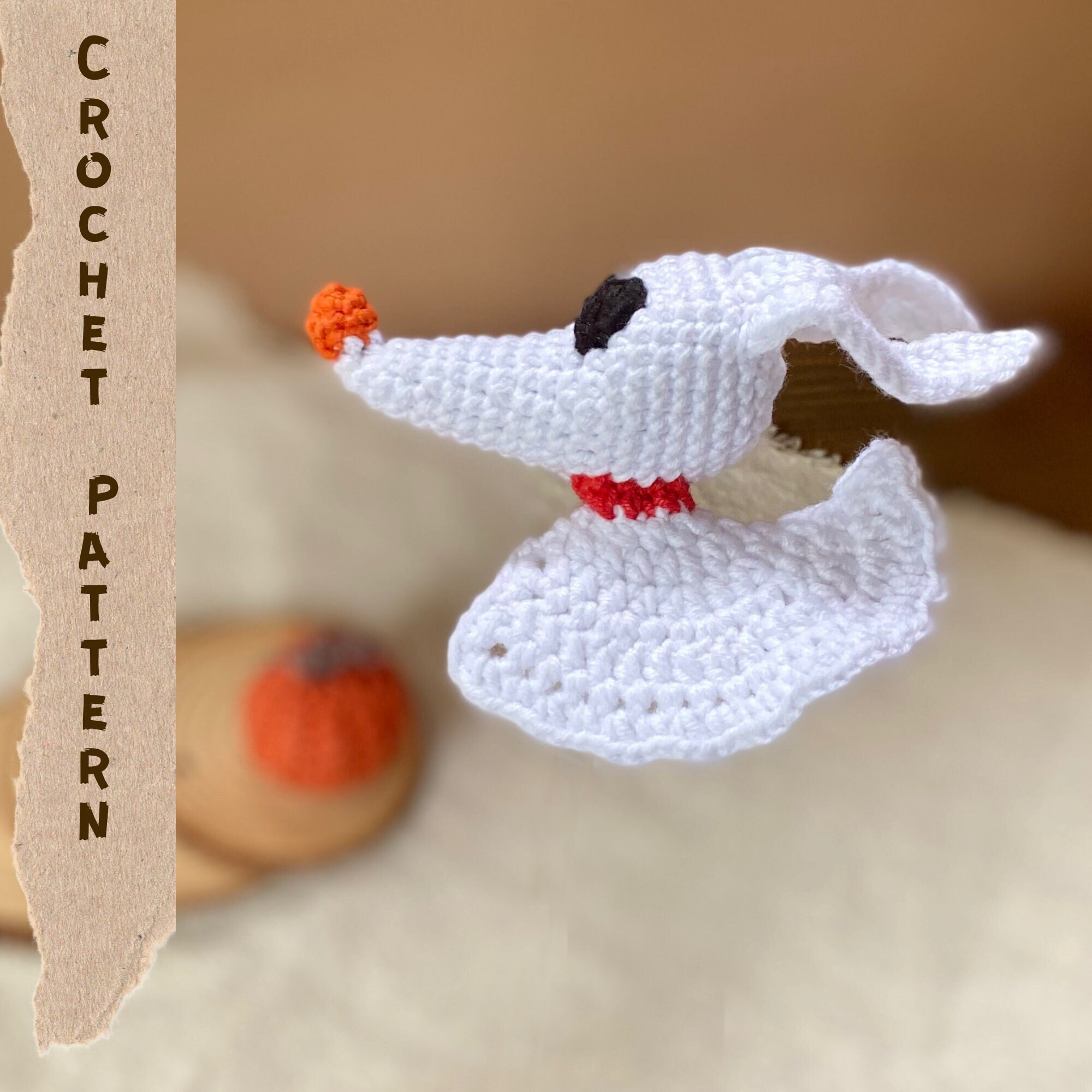 Zero crochet pattern. Dog Ghost pattern. Monster toy pattern. Etsy