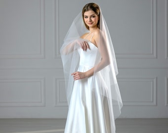 Voile double épaisseur, Voile illusion, Voile de mariage simple, Voile double épaisseur, Voile transparent simple, Voile de mariage moderne