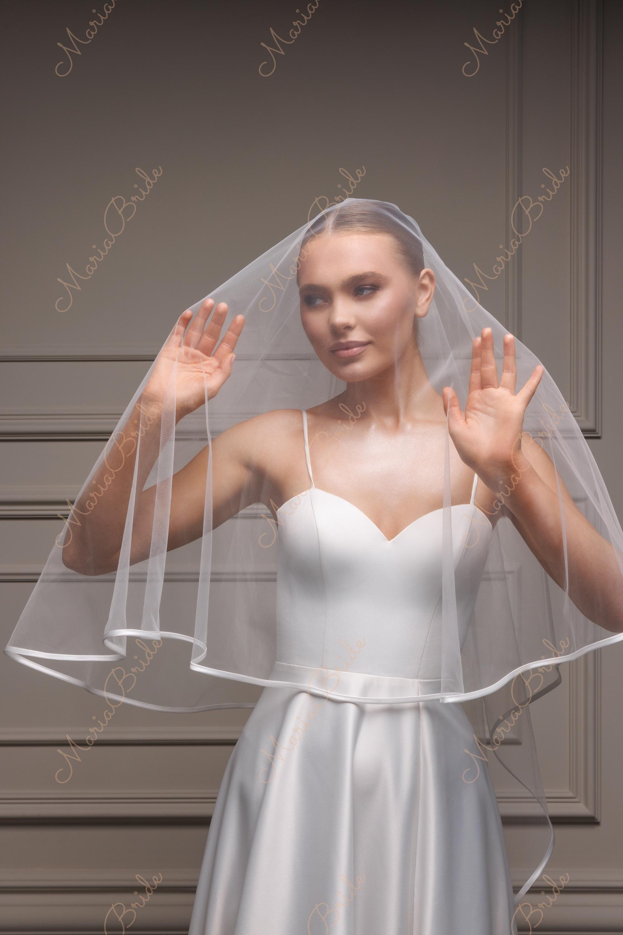 Waltz Length Veil Satin Edge - Etsy