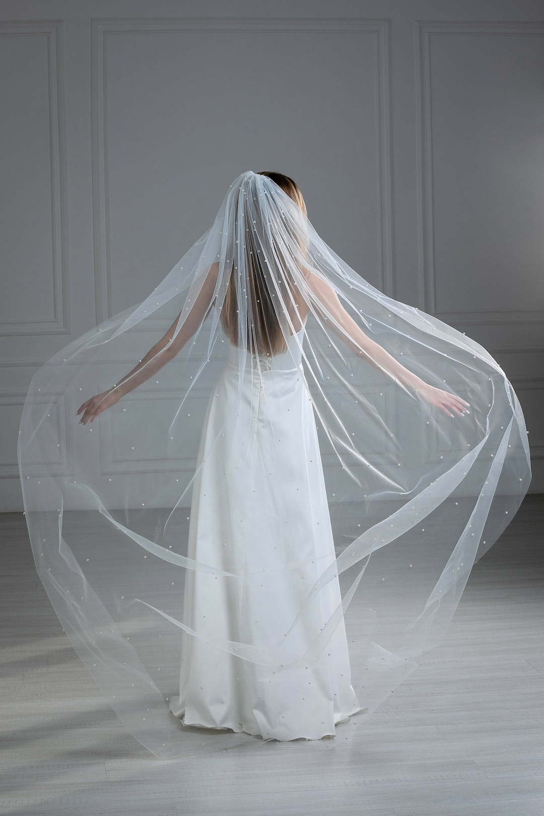 Fingertip Veil Ivory Wedding Pearl Wedding Veil Wedding Veil - .de in  2023