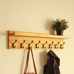 Mudroom hook coat rack furniture, Wooden towel rack for bathroom wall