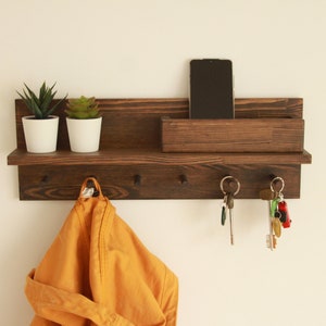 Coat rack with shelf, Key Holder for Wall, mail organizer