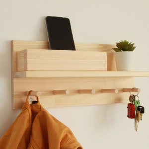 Coat rack entryway organizer shelf