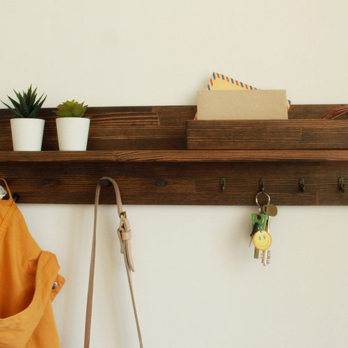 Entryway Organizer With Shelf Key Holder for Wall Etsy