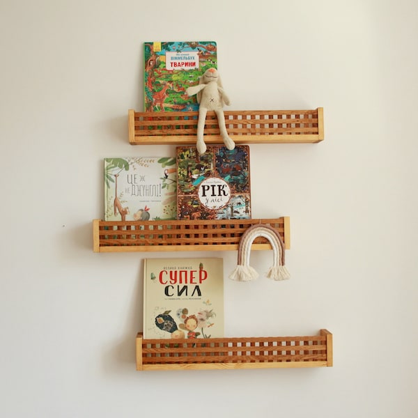 SET bookshelves, wall mount bookshelf, magazine rack for wall