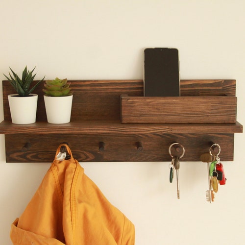 Key and Coat Rack Entryway Key Holder for Wall Mail Etsy
