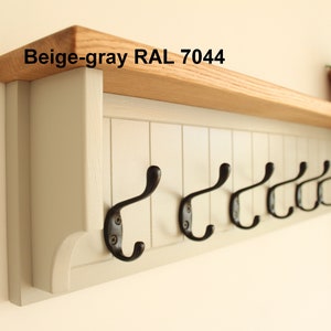 Wooden towel rack with shelf, wall coat rack image 5