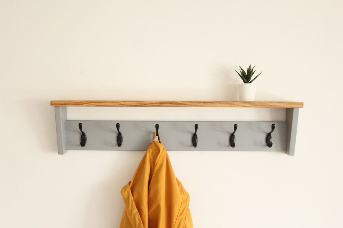 Light Grey Coat Rack Coat Storage With Shelf for Entryway Etsy