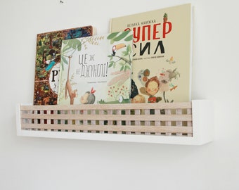 Kinderzimmer Bücherregal natürliche Kiefer, Kinderzimmer Wanddekor, Wandhalterung Bücherregal