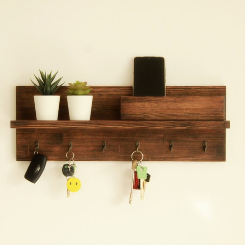 Coat Rack Wall Mount Entryway Organizer Shelf With Hooks Etsy