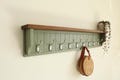 Handcrafted Pine & Oak Coat Rack with Metal Hooks - Farmhouse Entryway Organizer product logo