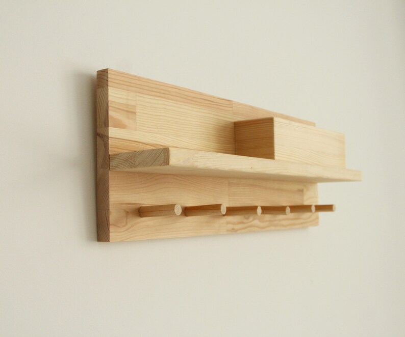 Coat Rack Wall Mount Entryway Organizer Shelf With Hooks Etsy