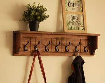 Entryway coat rack wall hook shelf, mudroom hook coat rack furniture