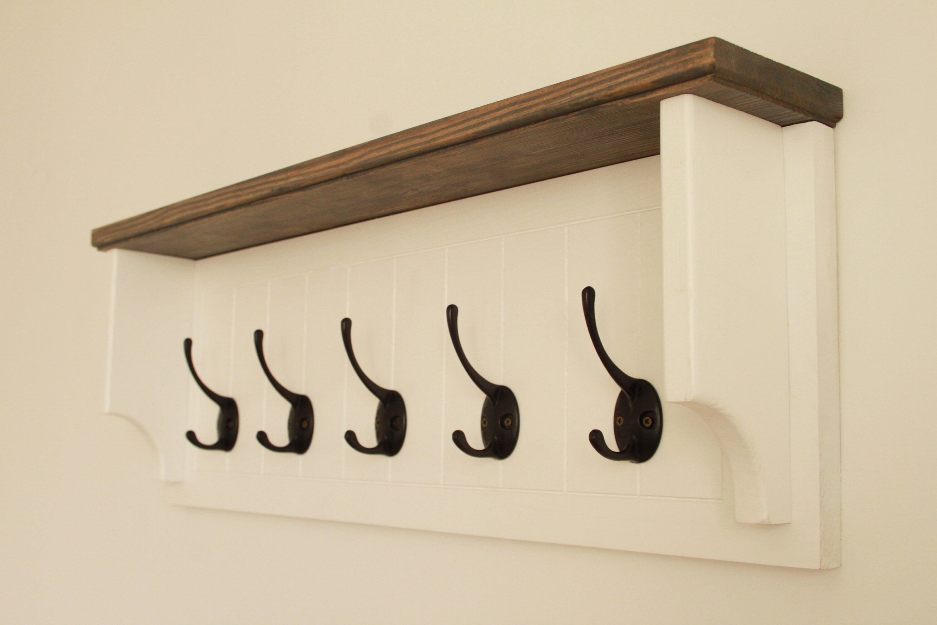 Wooden towel rack with shelf Etsy