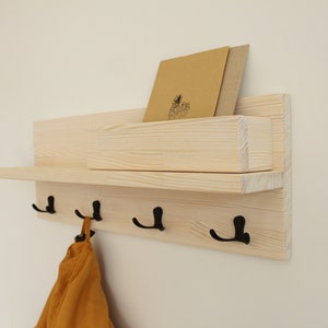 Coat Rack Shelf, Wall Mounted Coat Hanger Light white