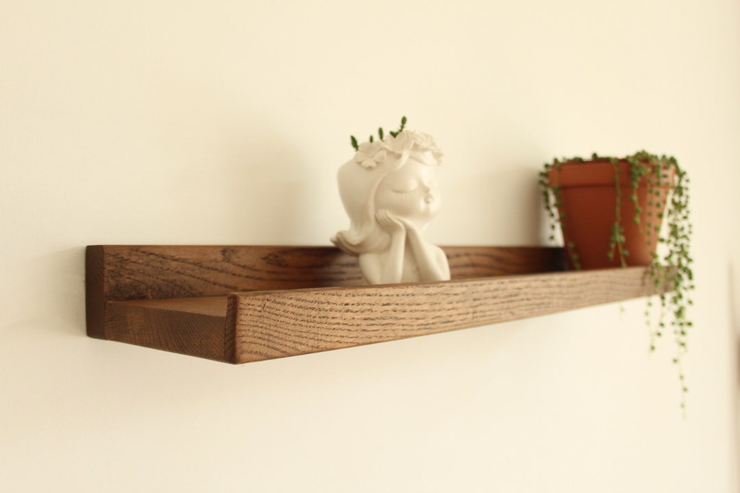 Dark Oak Floating Shelf, Wooden Floating Shelves Etsy