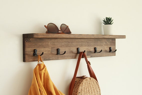 Dog Leash Holder Key Rack With Shelf Etsy