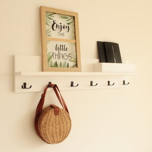 Wall Mount Coat Rack with Shelf, Entryway organization