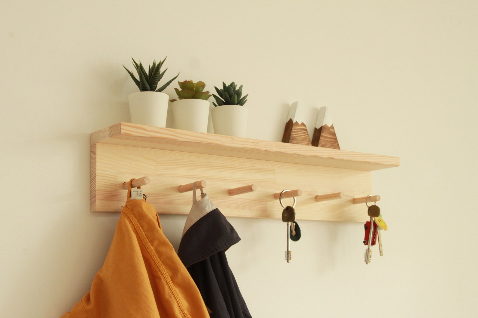 Peg coat rack with shelf Etsy