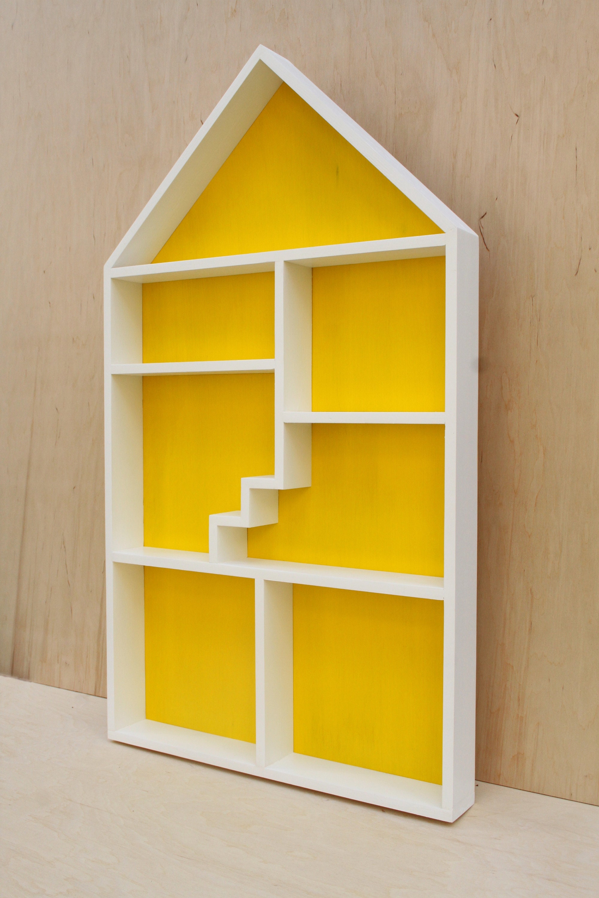House Shaped Shelf House Shadow Box Kids Shelf Wooden House Etsy
