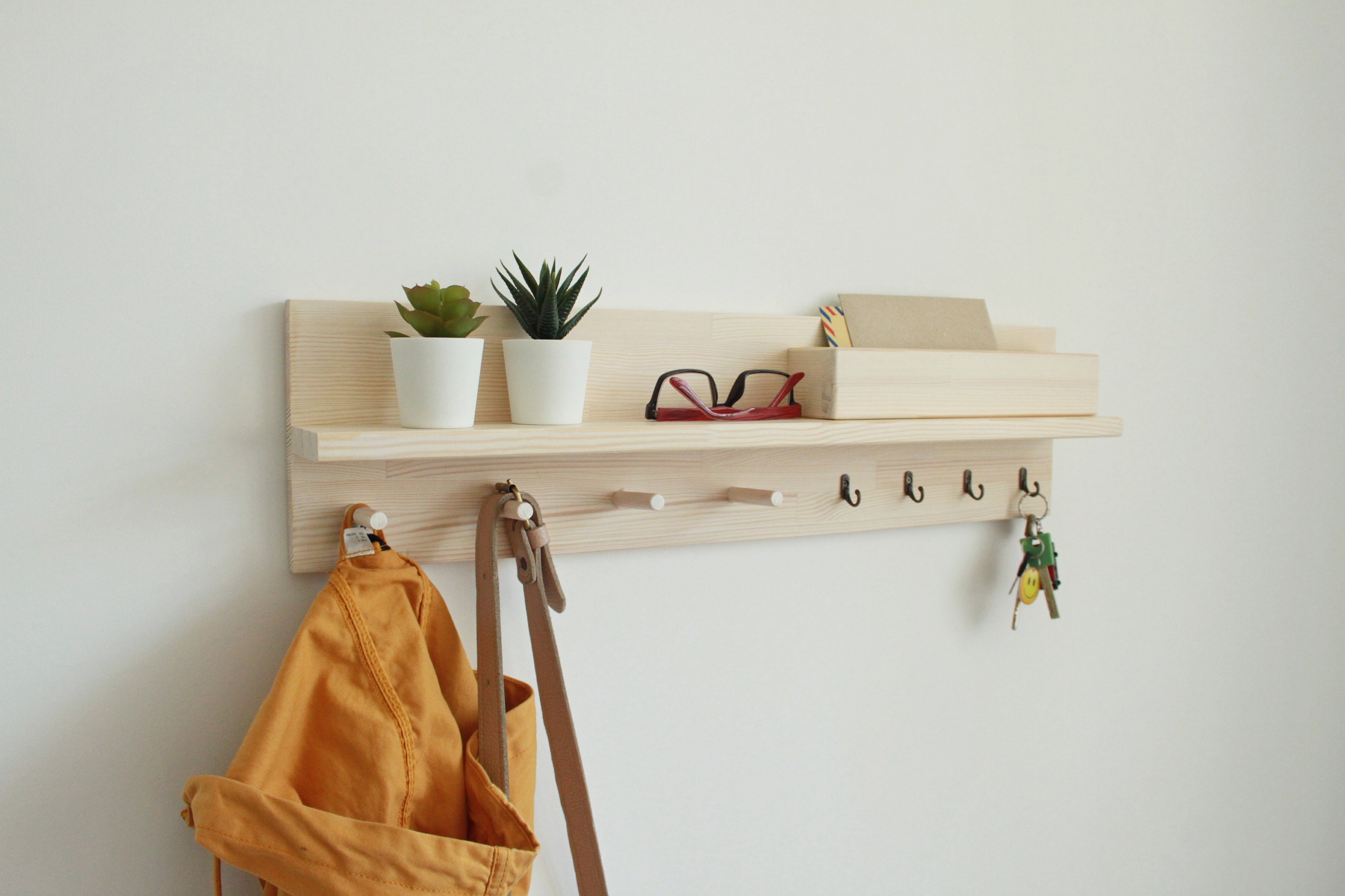 Modern Coat Rack With Shelf, Entryway Shelf With Hooks, Entryway  Organization 