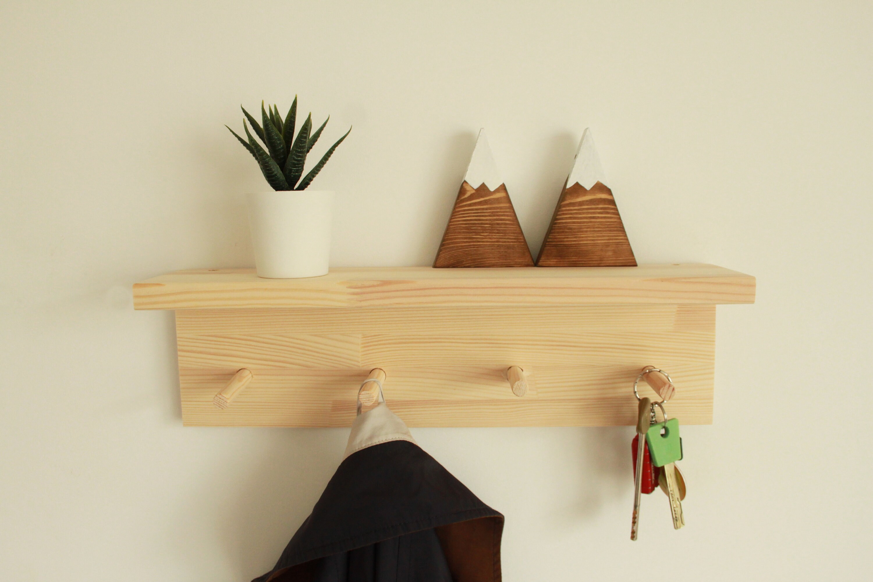 Peg coat rack with shelf Etsy
