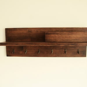 Key and coat rack entryway, Key holder for wall, Mail organizer image 6