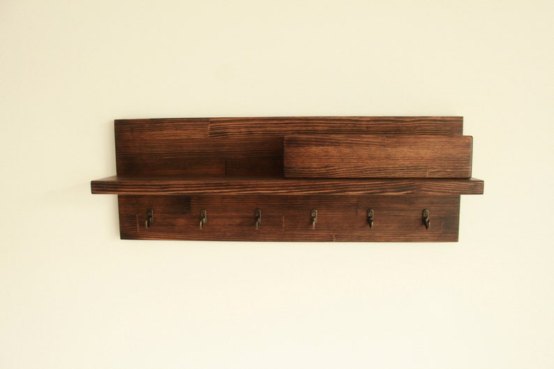 Key and coat rack entryway, Key holder for wall, Mail organizer image 6