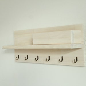 Key and coat rack entryway, Key holder for wall, Mail organizer Light white
