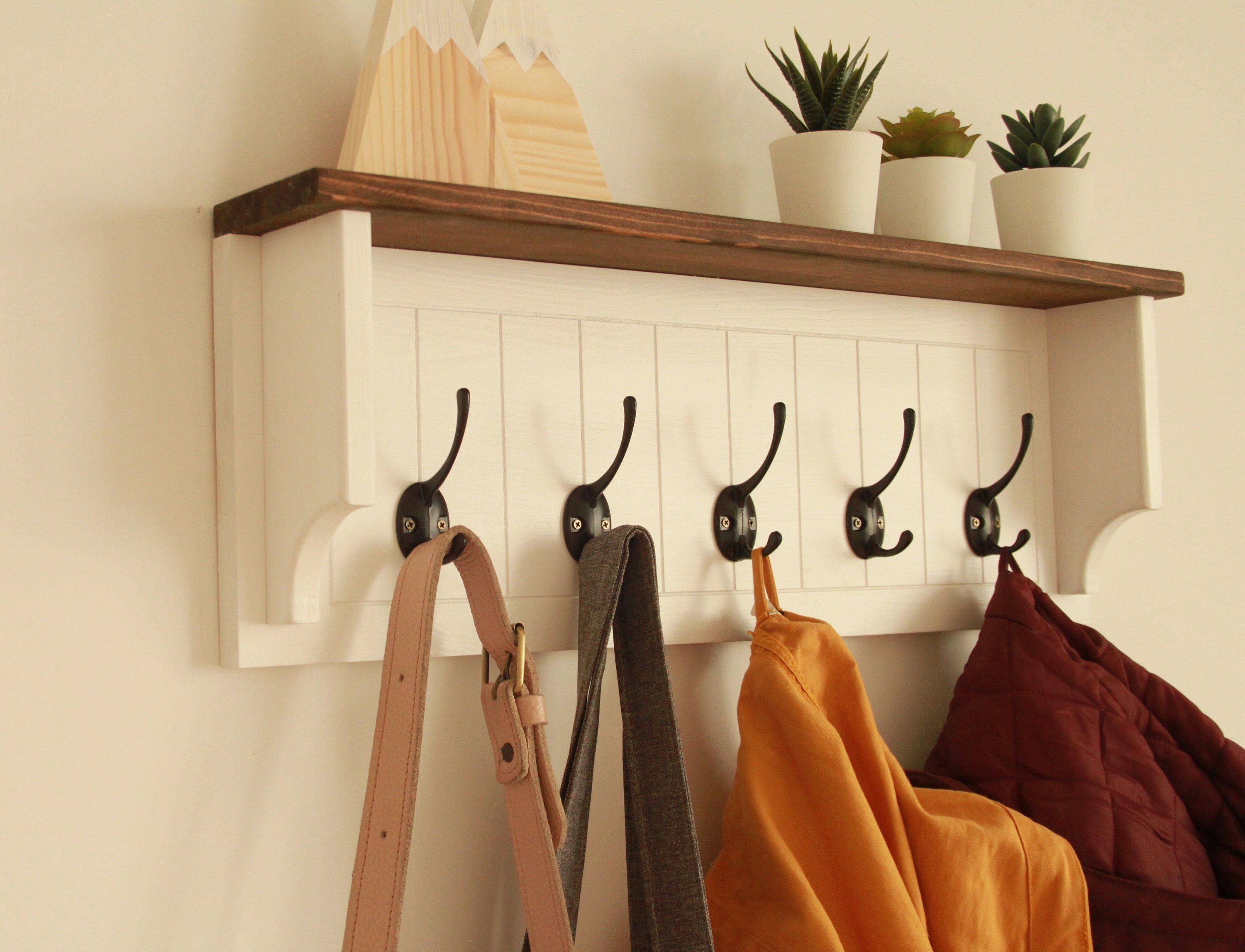 Coat rack shelf entryway organizer Etsy