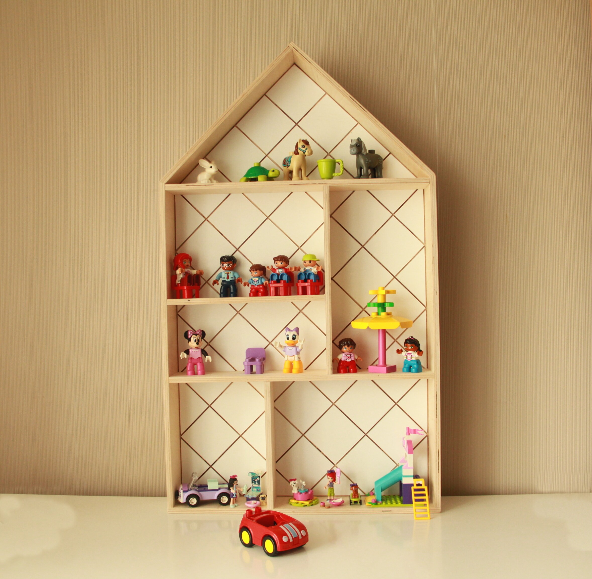 Wooden dollhouse House Shaped Shelf Etsy