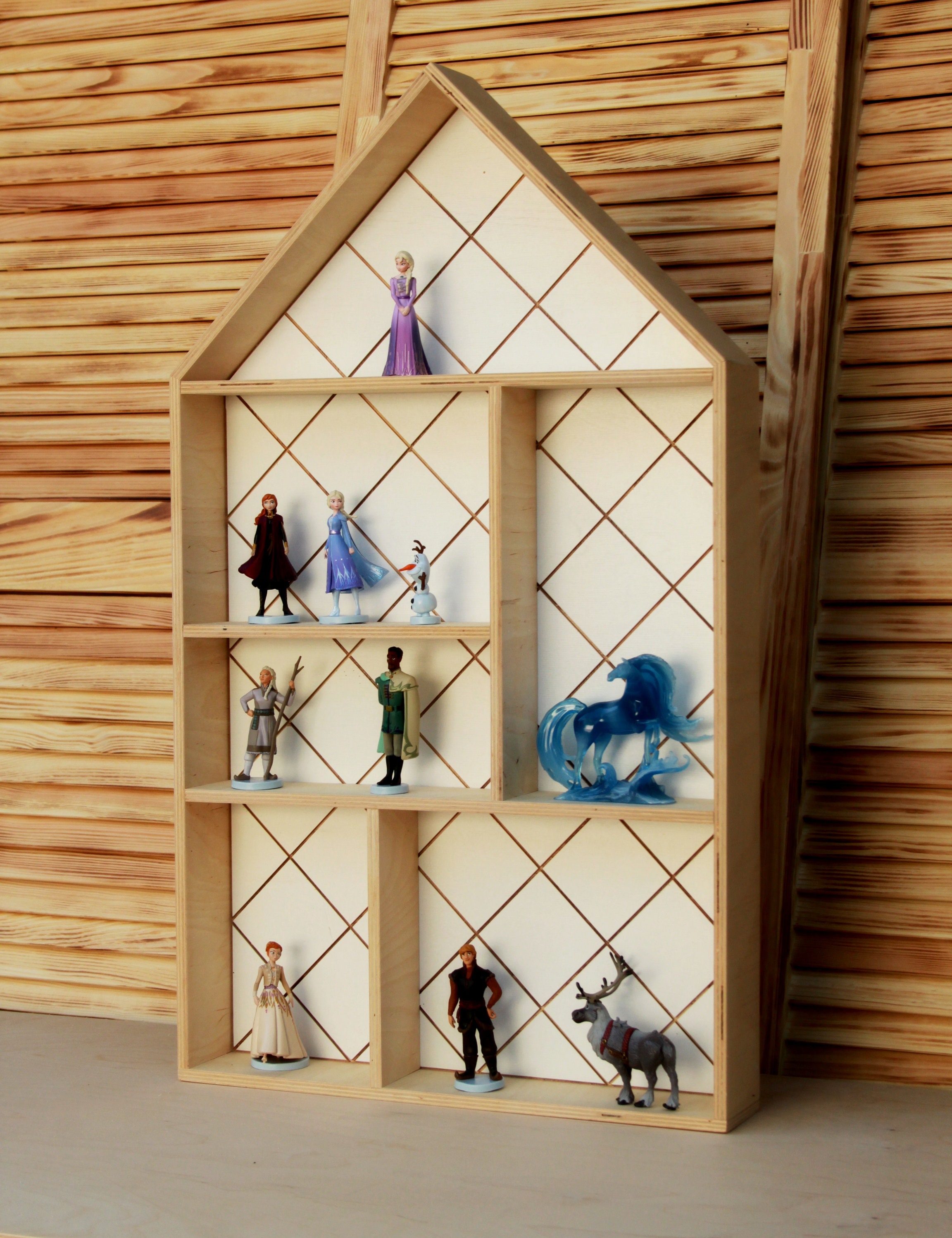 Wooden dollhouse House Shaped Shelf Etsy