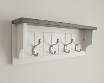Wall mounted coat hooks, Entryway shelf, Hat rack