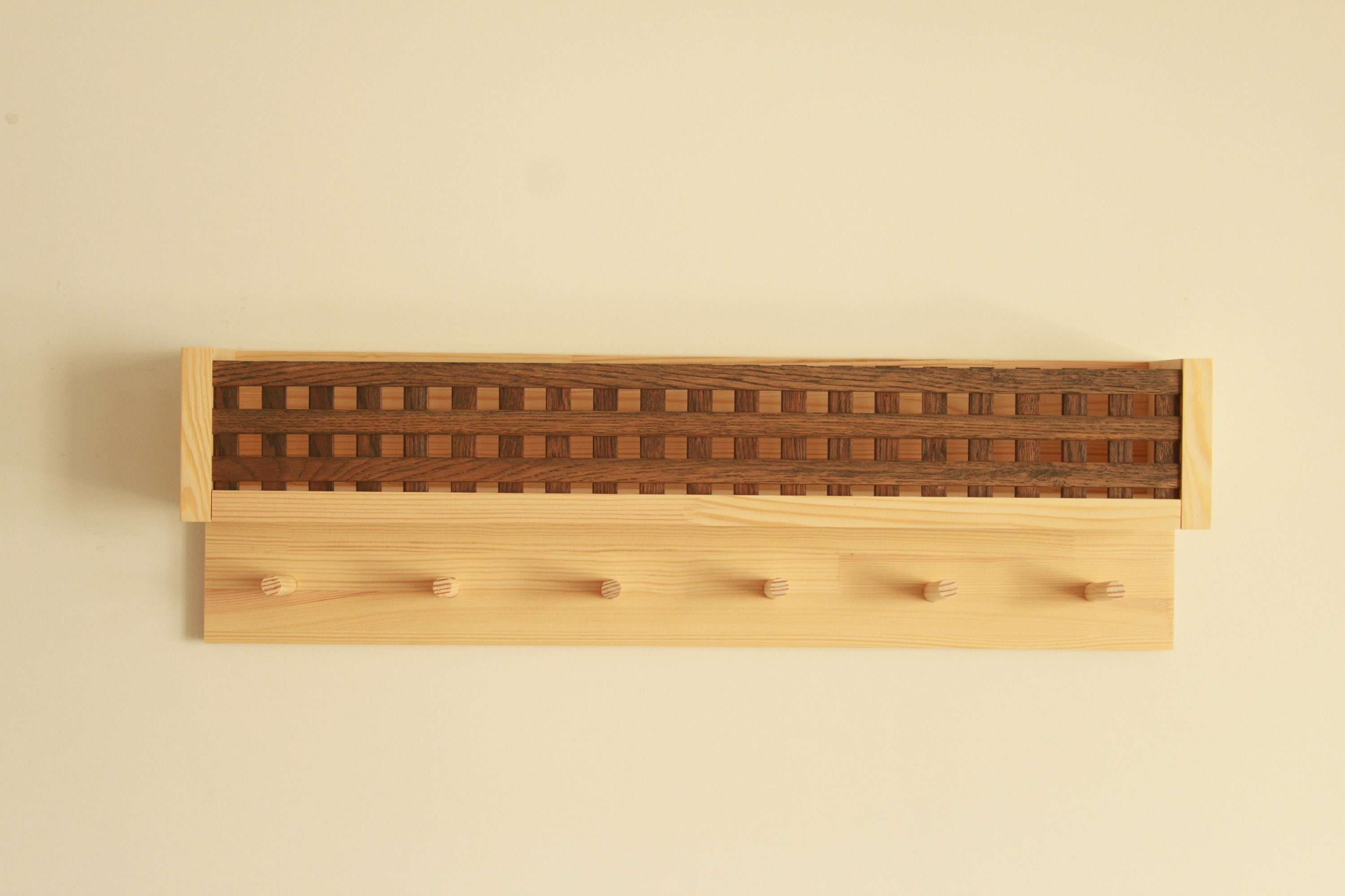 Combined Bookshelf and Wooden Pegs for Children's Room Etsy