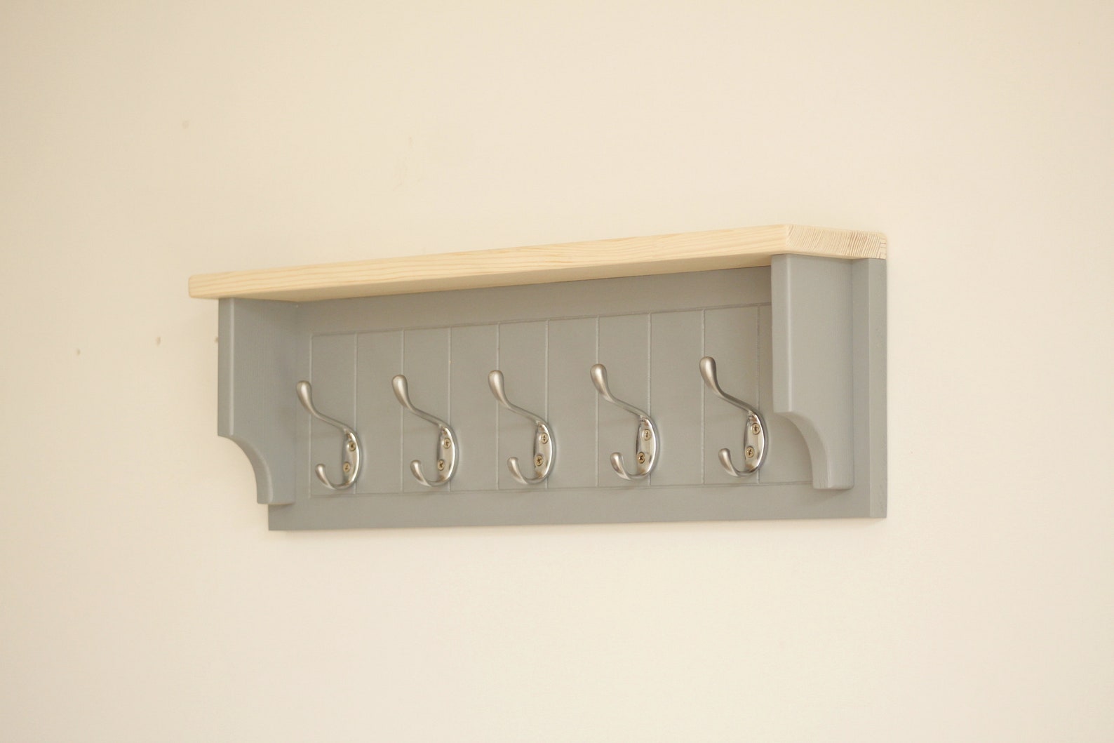 Gray Coat Rack With Shelf Mudroom Hooks Entryway Shelf With Etsy