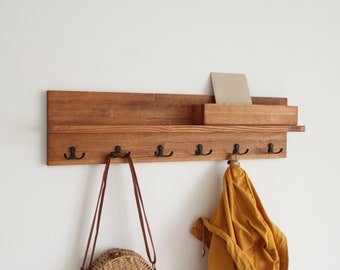 Coat Rack Shelf, Wall Mounted Coat Hanger