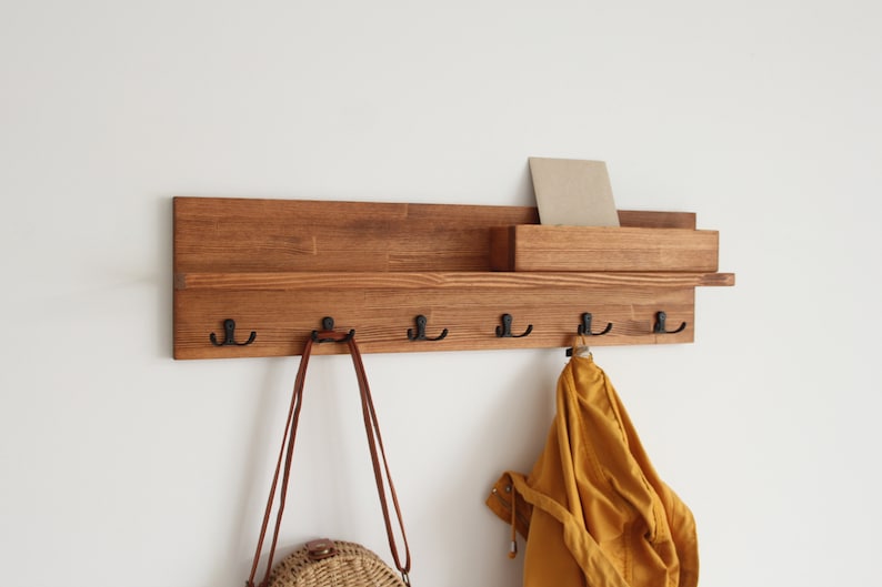 Coat Rack Shelf, Wall Mounted Coat Hanger image 1