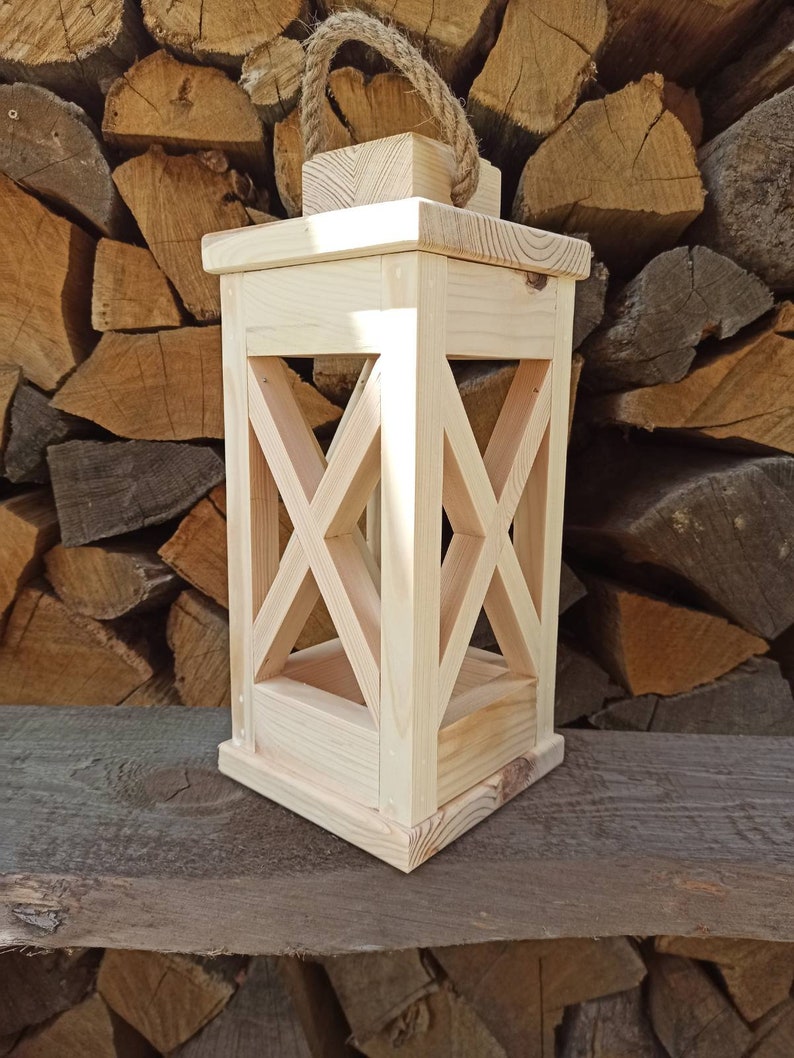 Wooden candle holder Decorative Lantern Etsy
