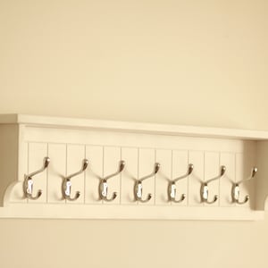 Wall mount coat rack with shelf, bathroom towel rack image 4