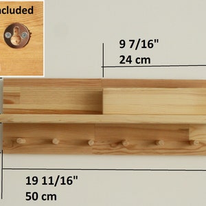 Coat rack with shelf, Key Holder for Wall, mail organizer image 3