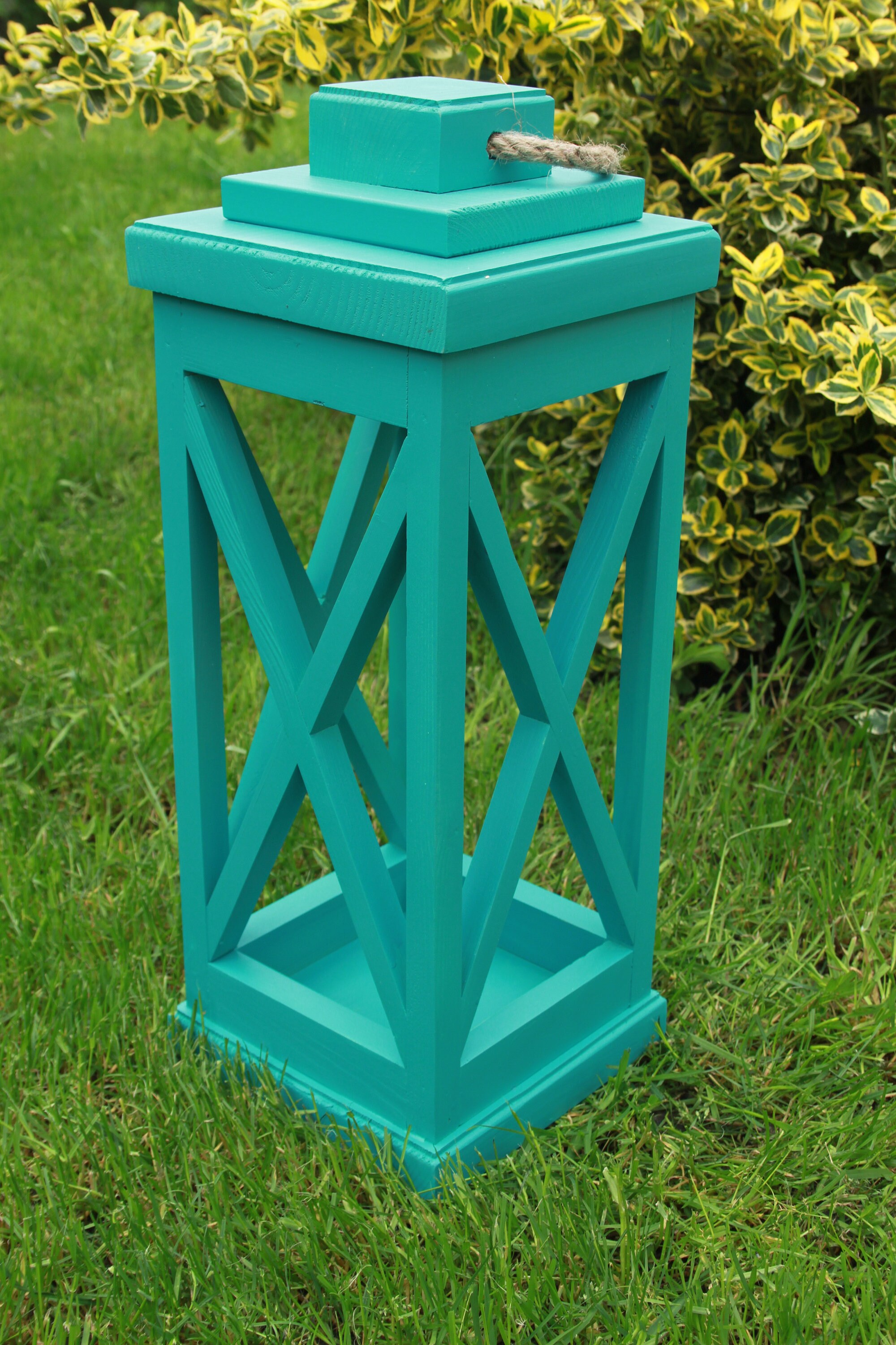 Set of 2 Wooden Outdoor Lantern Candle Holder Etsy