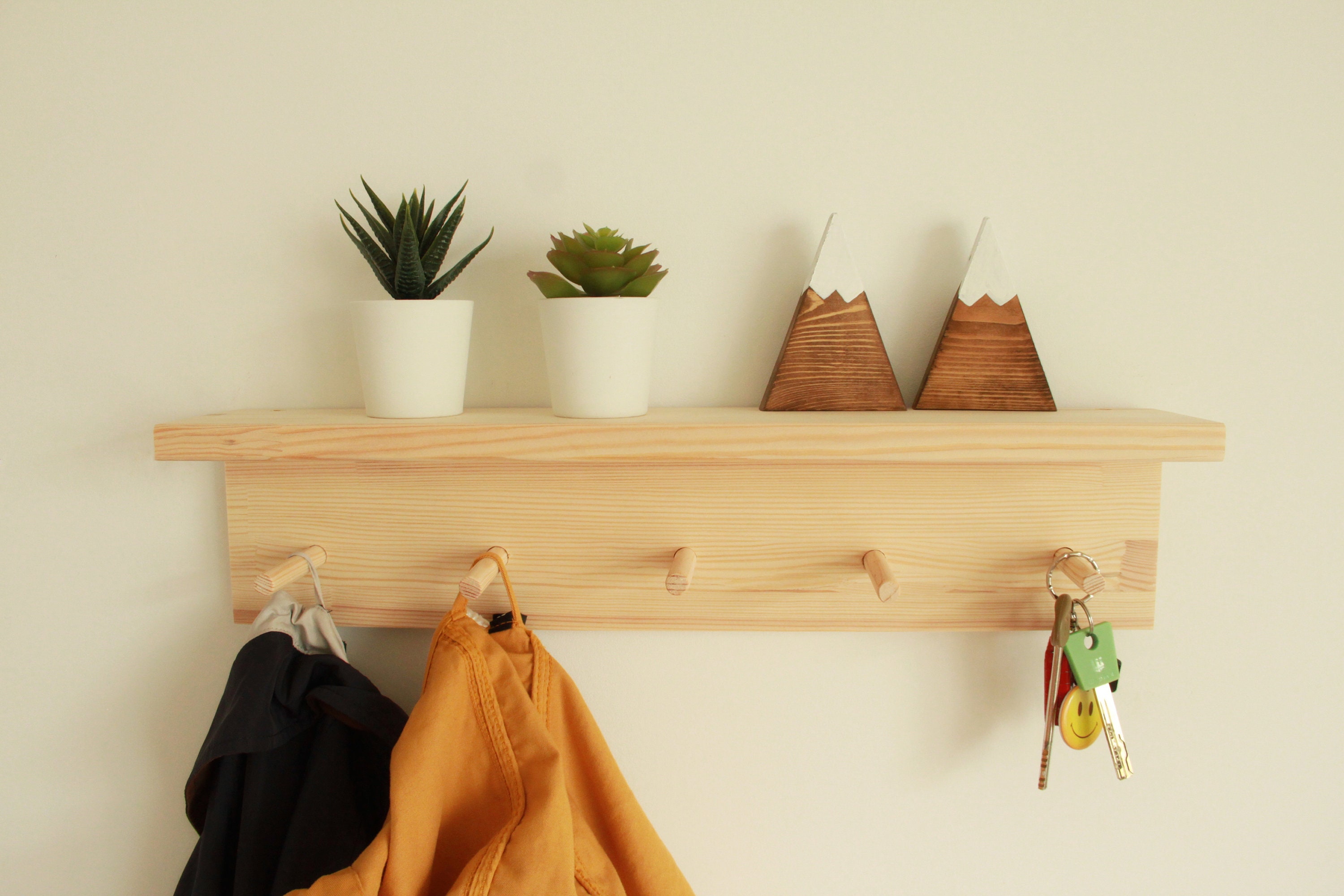 Peg coat rack with shelf Etsy