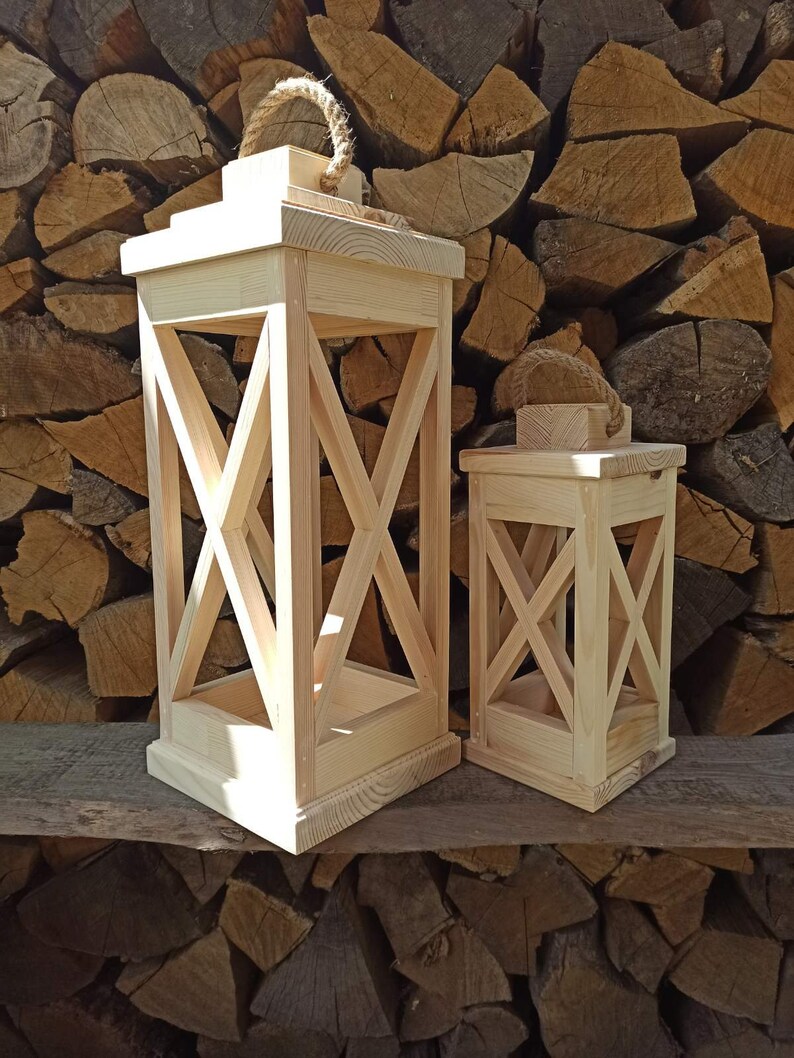 Wooden candle holder Decorative Lantern Etsy