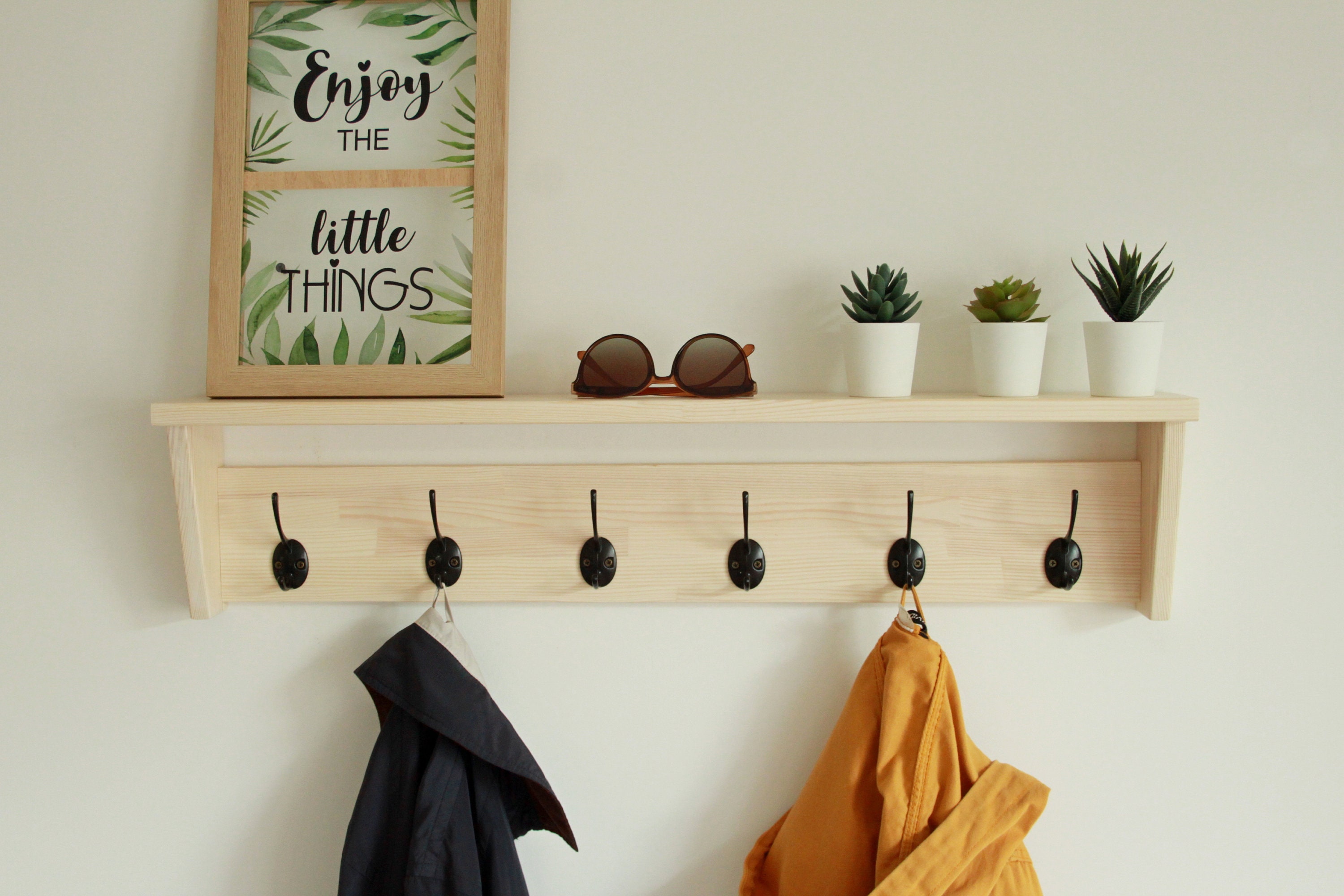 Wall Coat Rack, Coat Hooks With Shelf Wall Mounted, Hat Rack